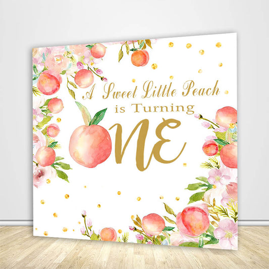 Cute Sweet One Peach Themed Birthday Party Decoration Backdrops-ubackdrop
