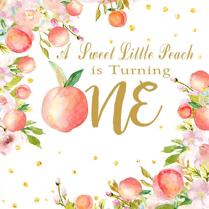 Cute Sweet One Peach Themed Birthday Party Decoration Backdrops-ubackdrop