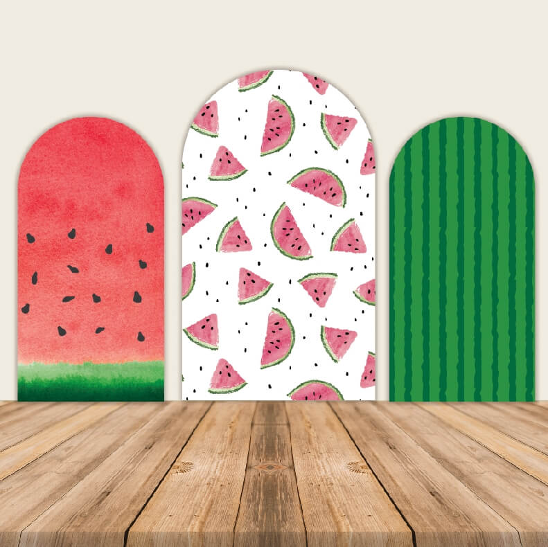 Cute Watermelon Chiara Arched Wall Backdrop Covers Baby Birthday Party Decoration-ubackdrop