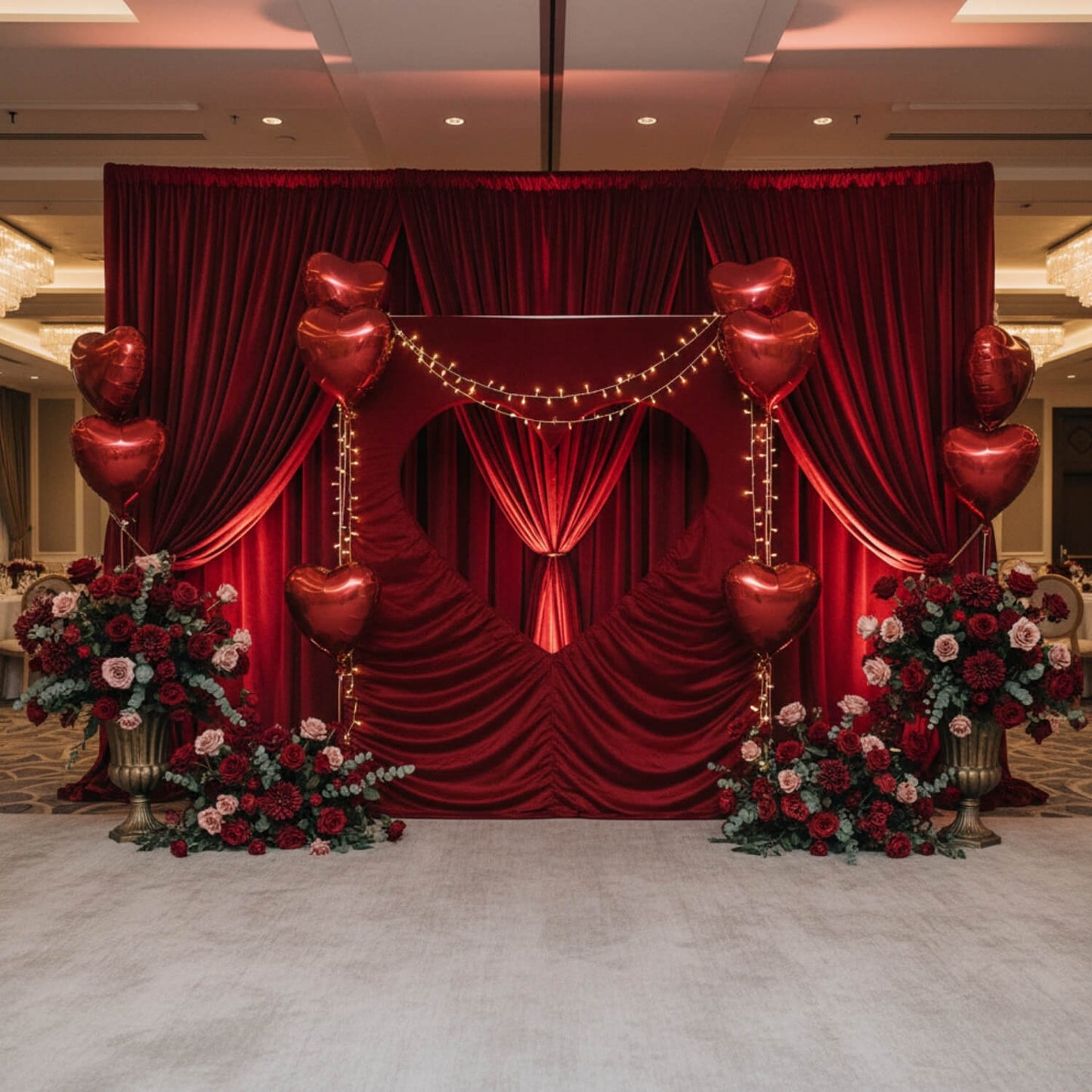 6x6.8ft Cutout Heart Frame for Wedding Party Decor Backdrop Stand-ubackdrop