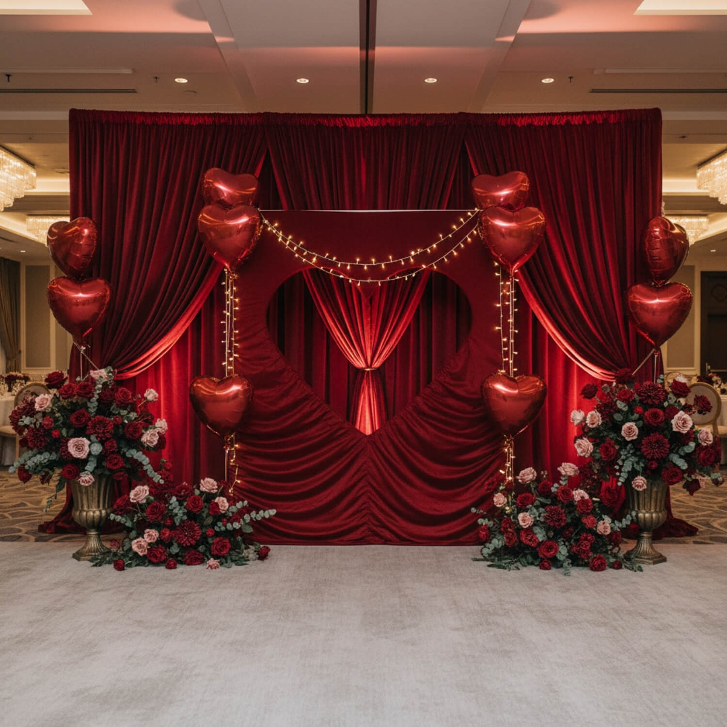 6x6.8ft Cutout Heart Frame for Wedding Party Decor Backdrop Stand-ubackdrop