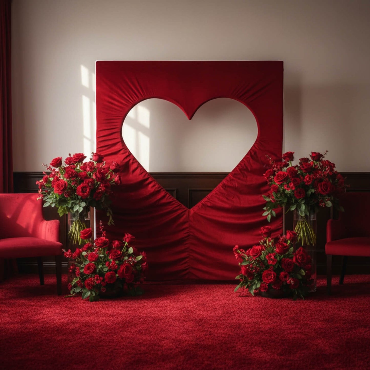 6x6.8ft Cutout Heart Frame for Wedding Party Decor Backdrop Stand-ubackdrop