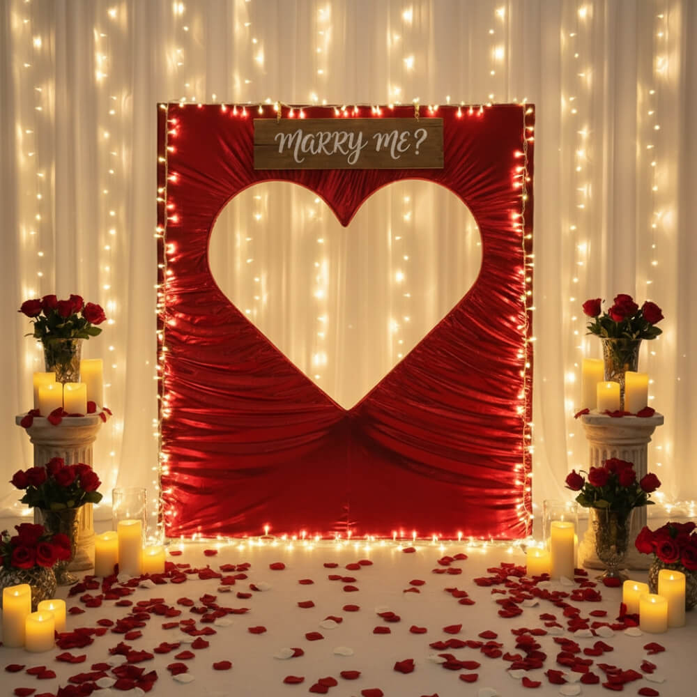 6x6.8ft Cutout Heart Frame for Wedding Party Decor Backdrop Stand