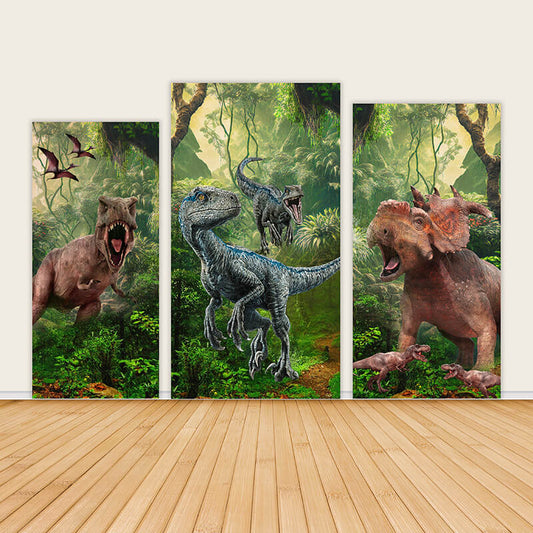 Dinosaur Theme Birthday Party Backdrop Wall Cover-ubackdrop