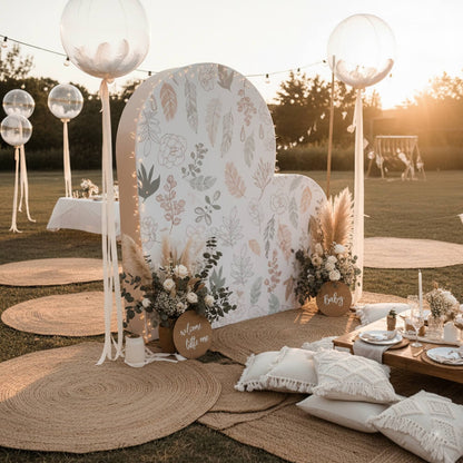 3D 8x8ft Double Layer Side Laying Heart for Party Decor Backdrop Stand-ubackdrop