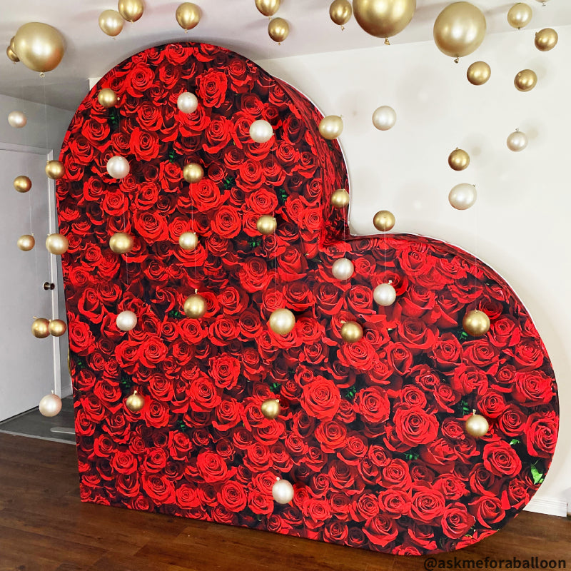3D 8x8ft Double Layer Side Laying Heart for Party Decor Backdrop Stand-ubackdrop