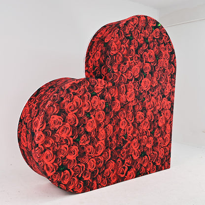 3D 8x8ft Double Layer Side Laying Heart for Party Decor Backdrop Stand-ubackdrop