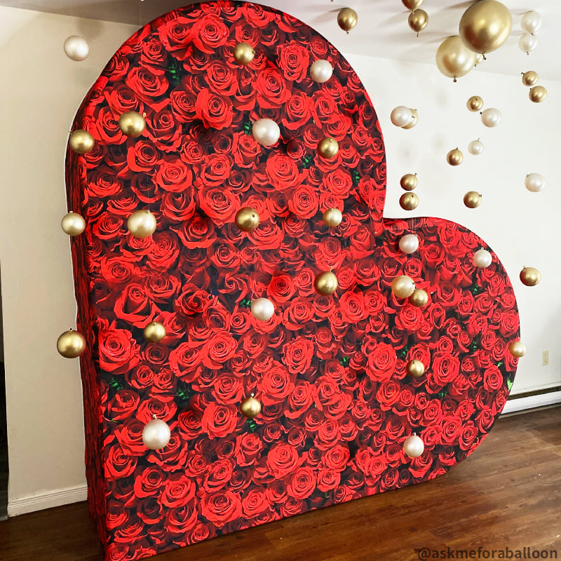 3D 8x8ft Double Layer Side Laying Heart for Party Decor Backdrop Stand-ubackdrop