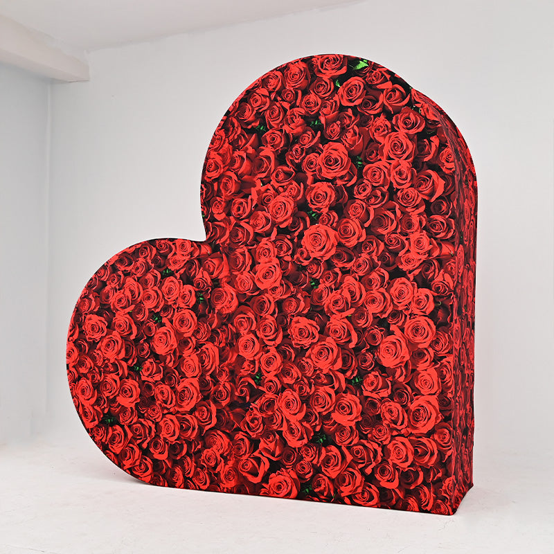 3D 8x8ft Double Layer Side Laying Heart for Party Decor Backdrop Stand-ubackdrop