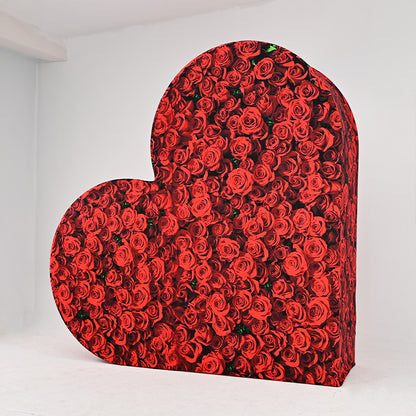3D 8x8ft Double Layer Side Laying Heart for Party Decor Backdrop Stand-ubackdrop