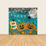 Halloween Pumpkin & Moon Print Tension Fabric Backdrop Frame with Cover