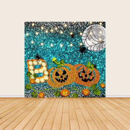 Halloween Pumpkin & Moon Print Tension Fabric Backdrop Frame with Cover-ubackdrop