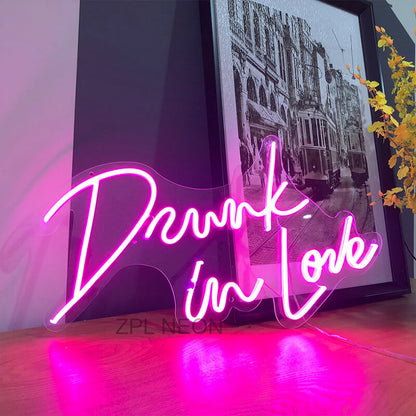 Drunk in love LED Neon Sign Party Decoration Atmosphere Lights-ubackdrop