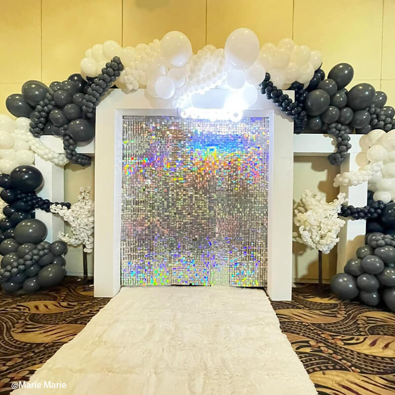 Fancy Silver Shimmer Wall Panels – Easy Setup Wedding/Event/Theme Party Decorations-ubackdrop