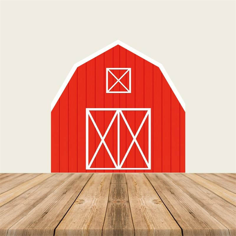 Farm Theme Party Decoration Red Barn Backdrop for Birthday Party-ubackdrop