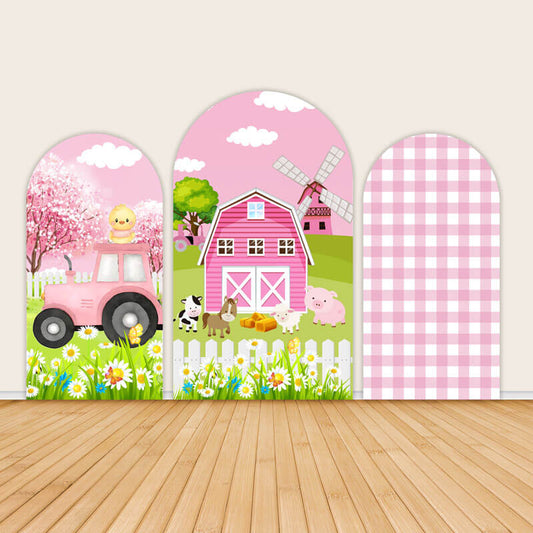 Farm Theme Baby Shower Newborn Kids 1st Birthday Arched Wall Backdrop-ubackdrop