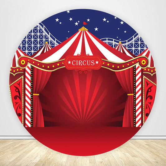 Fireworks Circus Carnival Birthday Party Round Backdrop-ubackdrop