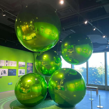 Lime Green Inflatable Mirror Ball Reusable Big Bubble Balloon-ubackdrop