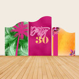 Flamingo Hawaiian Beach Themed Birthday Backdrop