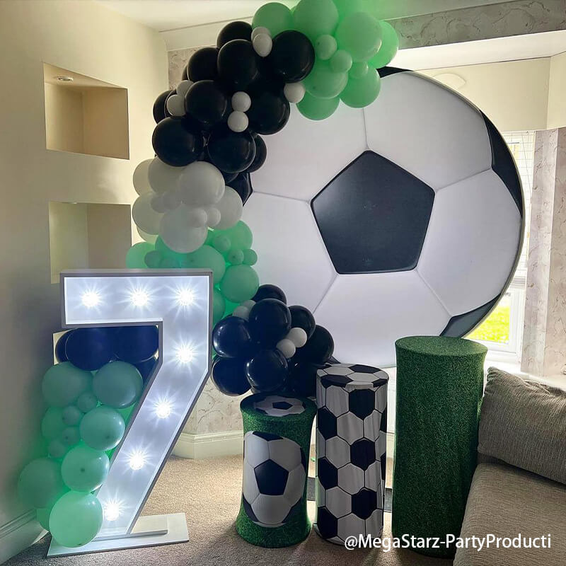 Football Round Backdrop Circle Football Field & Grass Photography Backdrop-ubackdrop