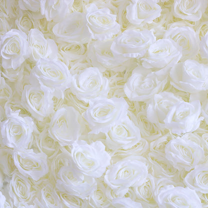 White and Red Roses Fabric Artificial Flower Wall For Wedding Event-ubackdrop
