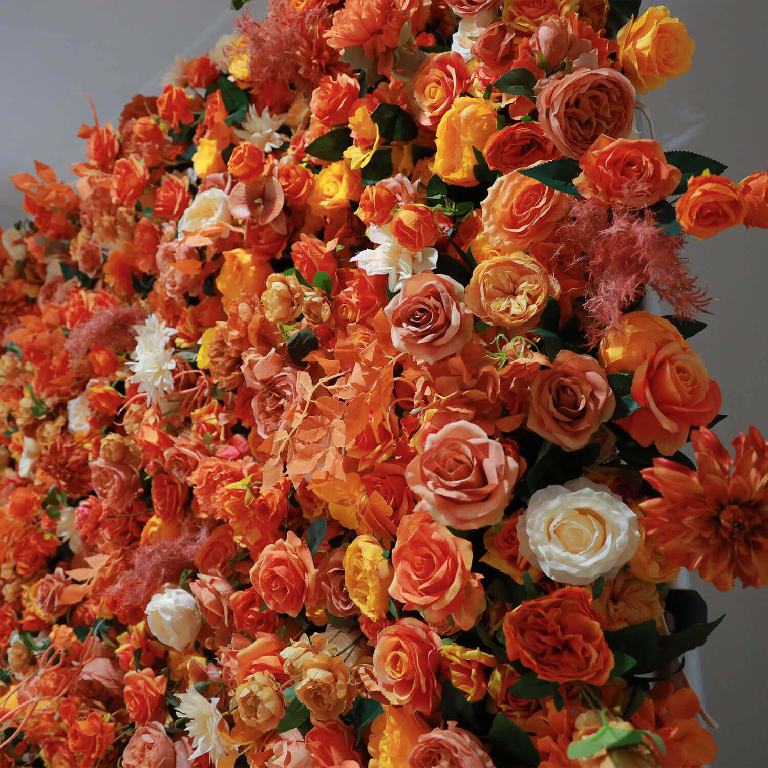 Autumn Garden Fabric Artificial Flower Wall for Wedding Decoration-ubackdrop