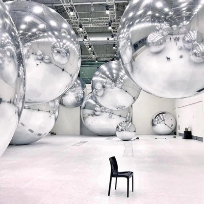 Silver Inflatable Mirror Ball Reusable Big Bubble Balloon-ubackdrop