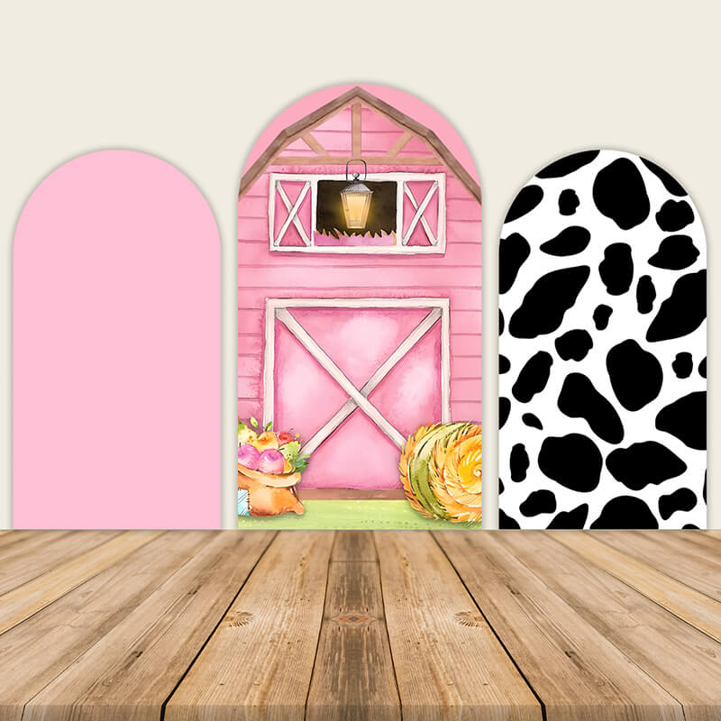 Girls Farm Theme Birthday Party Arch Backdrop Cover-ubackdrop