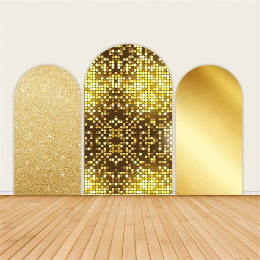 Gold Glitter Party Arch Backdrop Cover