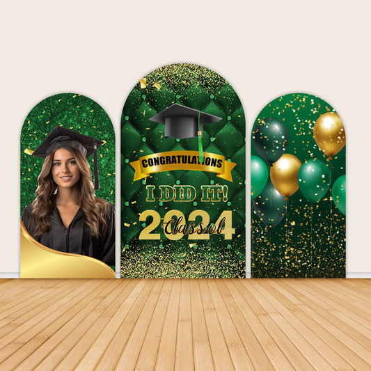 Gold Green Graduation Party Chiara Wall Covers-ubackdrop