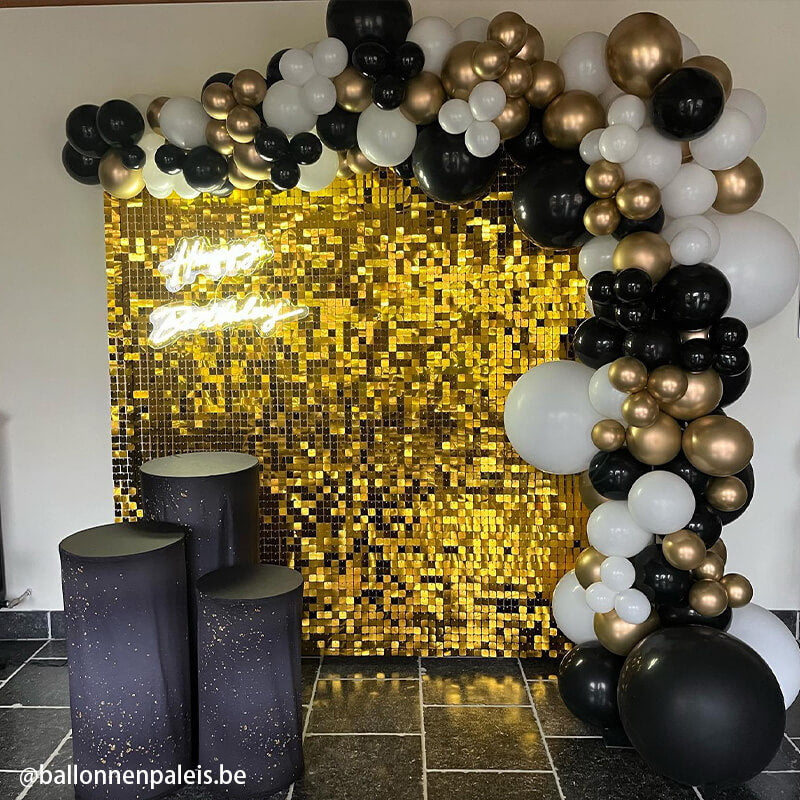 Gold Shimmer Wall Panels – Easy Setup Wedding/Event/Theme Party Decorations-ubackdrop