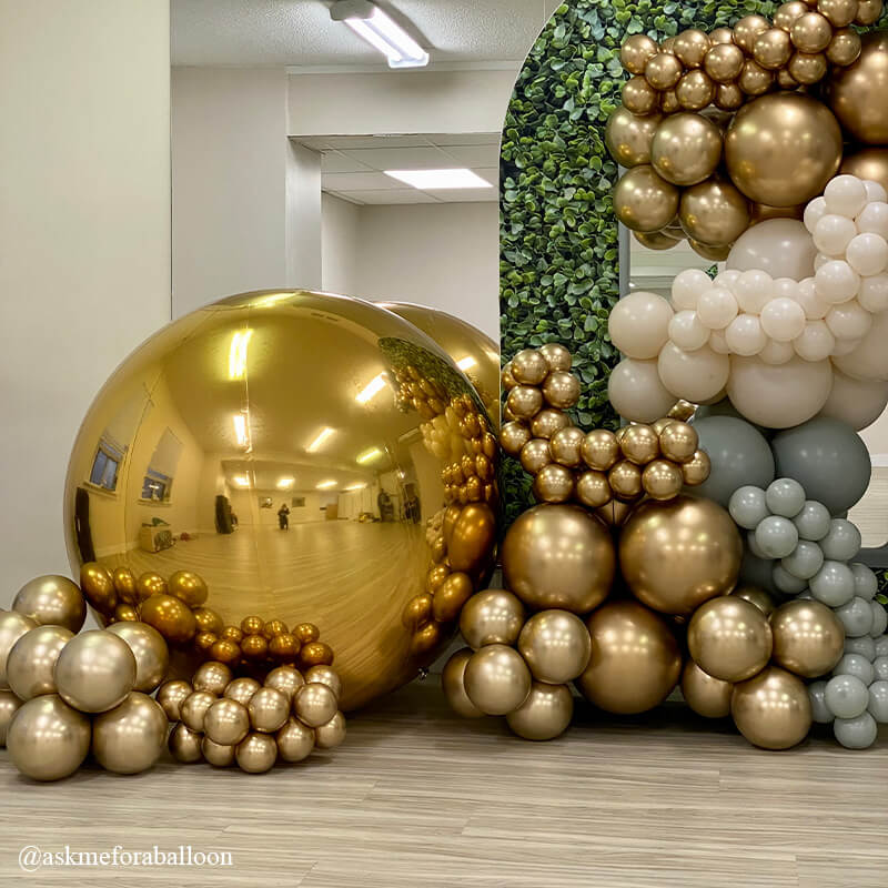 Golden Color Inflatable Mirror Ball Reusable Big Bubble Balloon-ubackdrop