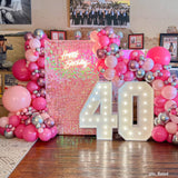 Gradient Pink Shimmer Wall Panels, Easy Setup Party Decorations
