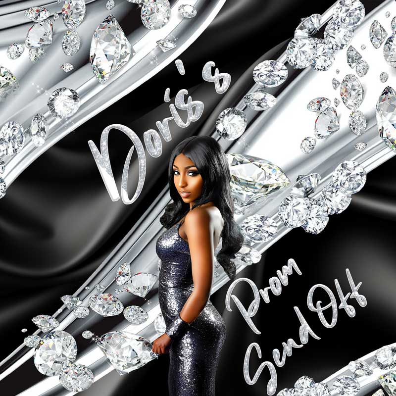 2025 Graduation Party Decorations | Graduation Prom Party | Black and Silver Backdrop-ubackdrop