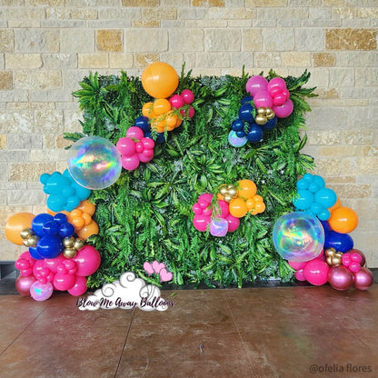 5D Green Jungle Fabric Artificial Flower Wall Party Decor Outdoor-ubackdrop