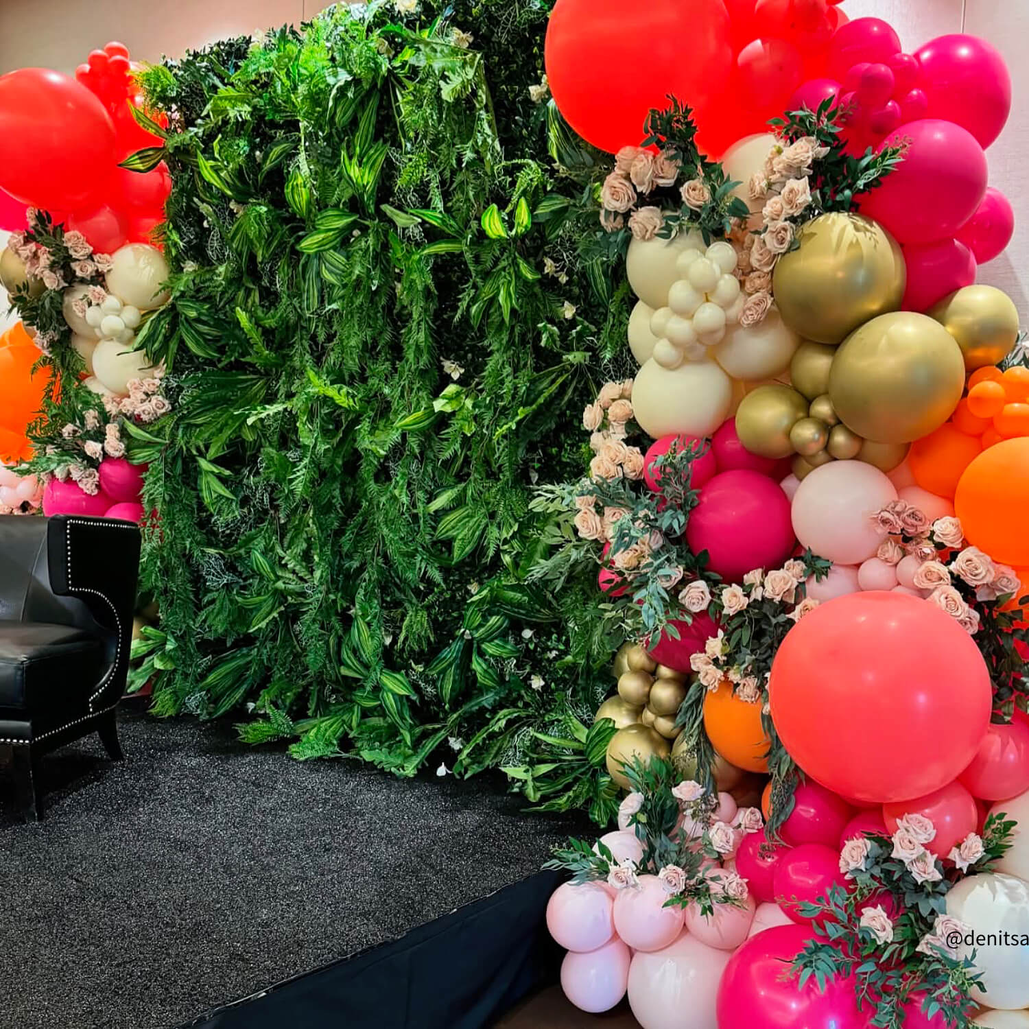 5D Green Jungle Fabric Artificial Flower Wall Party Decor Outdoor-ubackdrop