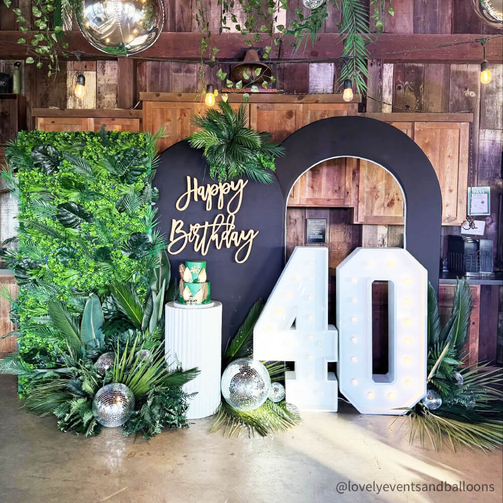 Green Tropical Jungle Fabric Artificial Flower Wall Backdrop Party Decor-ubackdrop