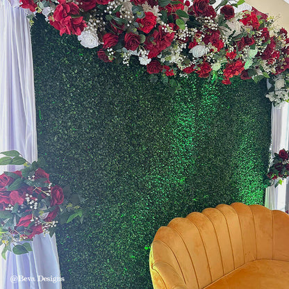8x8ft Green Artificial Hedge Wall Backdrop for Wedding, Baby Shower, Jungle Wild Theme Party-ubackdrop