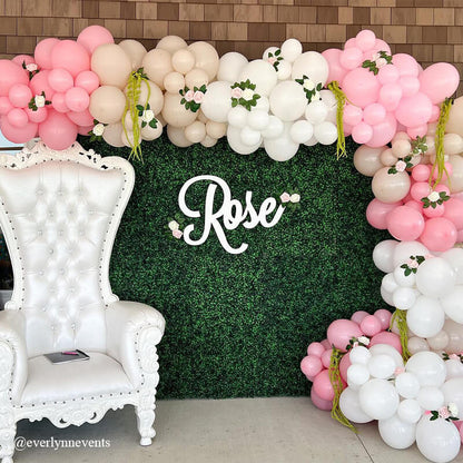 8x8ft Green Artificial Hedge Wall Backdrop for Wedding, Baby Shower, Jungle Wild Theme Party