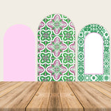 Green Carved Arched Party Backdrop