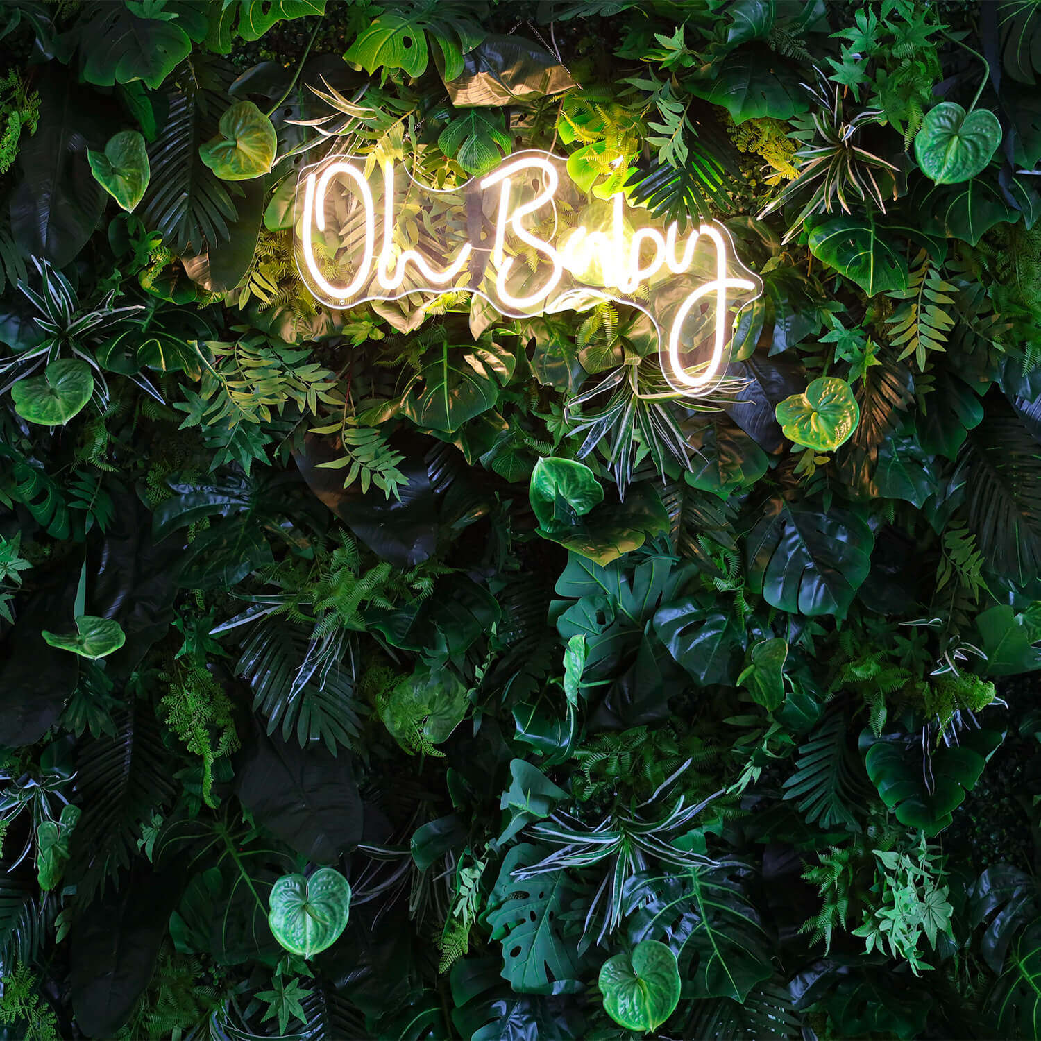 Green Tropical Jungle Fabric Artificial Flower Wall Backdrop Party Decor-ubackdrop