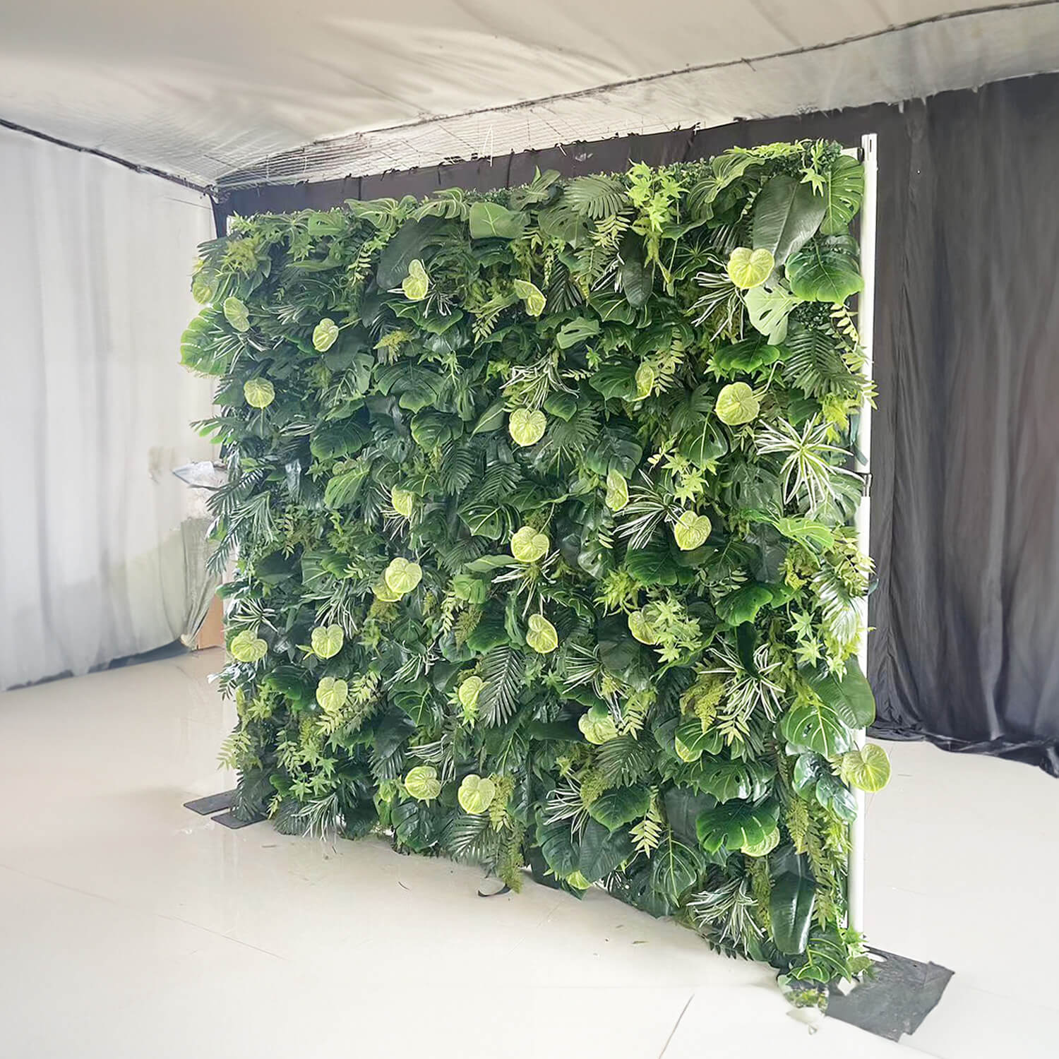 Green Tropical Jungle Fabric Artificial Flower Wall Backdrop Party Decor-ubackdrop
