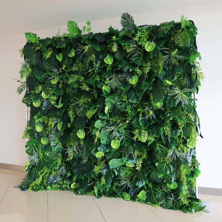 Green Tropical Jungle Fabric Artificial Flower Wall Backdrop Party Dec