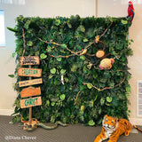 Green Tropical Jungle Fabric Artificial Flower Wall Backdrop Party Decor