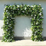 Green White Roses Fabric Artificial Flower Wall Arch Wedding Party Decoration