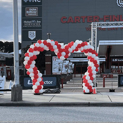 8.5x8.2ft Aluminum Heart Shape Balloon Arch Frame Birthday Arch Stand-ubackdrop
