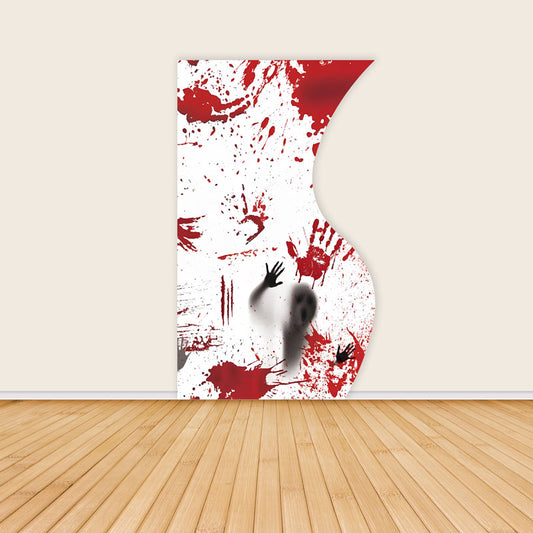 4x7ft Half Vase Backdrop Metal Frame Stand With Red Fingerprint Cover-ubackdrop