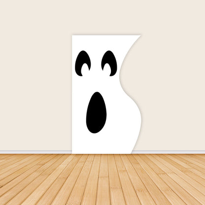 4x7ft Half Vase Backdrop Metal Frame Stand With Halloween Ghost Print Cover-ubackdrop