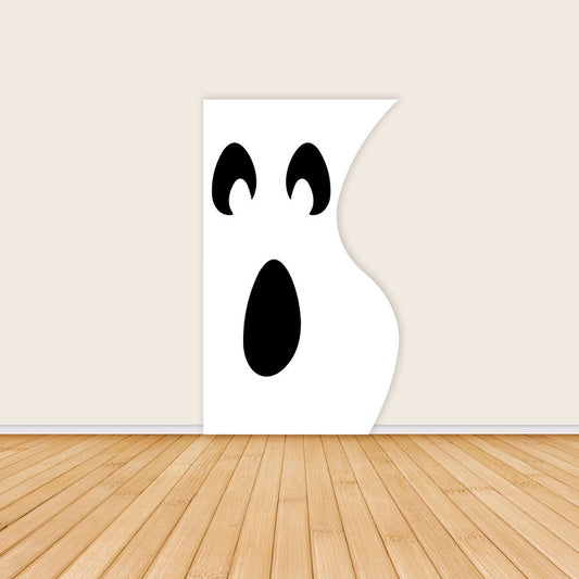 4x7ft Half Vase Backdrop Metal Frame Stand With Halloween Ghost Print Cover-ubackdrop