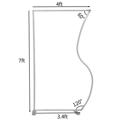 4x7ft Half Vase Backdrop Metal Frame Stand for Birthday Event Decoration